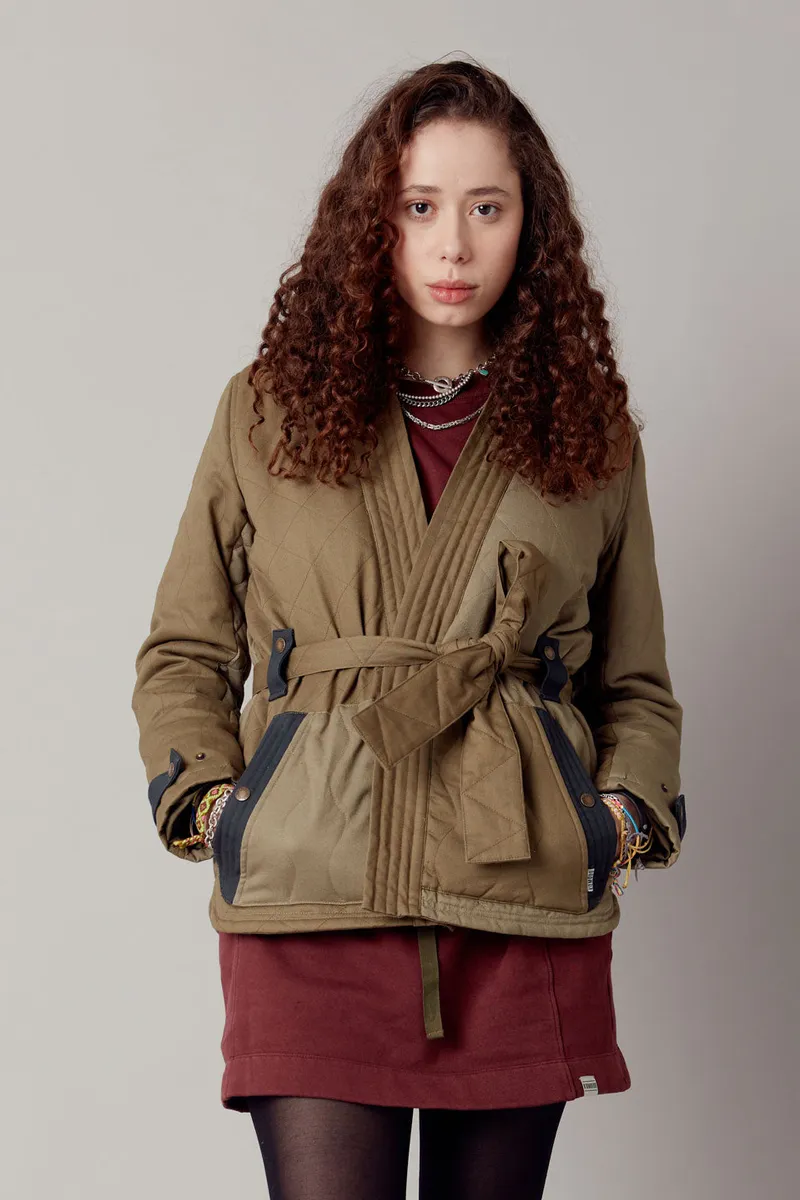 KOMODO KOMODO Damen vegan Jacke Zuri Biologisch Baumwolle Patchwork Grün, Grün, – Produktbild 2 von 2