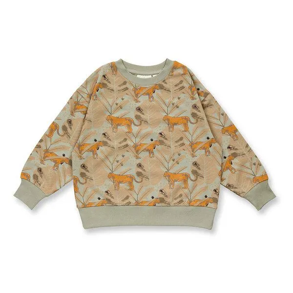 Sense Organics Sense Organics Kinder Sweatshirt mit Dschungeldruck, Modell DARI, Dschungeldruck, – Produktbild 1 von 3