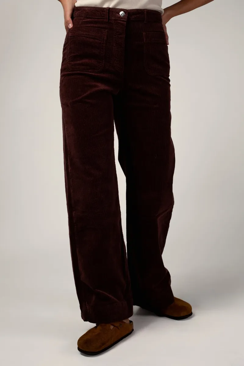 Côtelé Côtelé Damen vegan Hose Jane Schokoladenbraun, Braun, – Produktbild 2 von 2