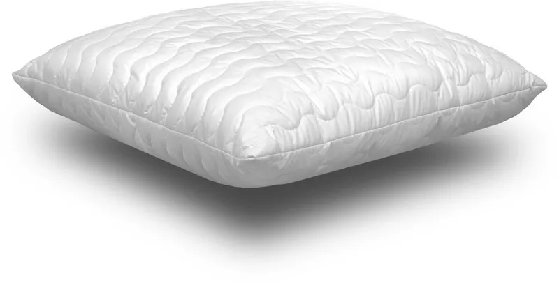 John Cotton Kopfkissen Julia, Kissen ist Made in Green, Füllung: Polyester, Bezug: 100% Polyester, Seitenschläfer, Bauchschläfer, Rückenschläfer, Kopfkissen 40x80 cm, 80x80cm, kochfest 95°C, sehr flauschig, Weiß, – Produktbild 4 von 7