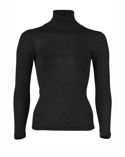 Engel Engel Natur Herren Rolli Langarm Schurwolle Seide, Schwarz, – Produktbild 1 von 3