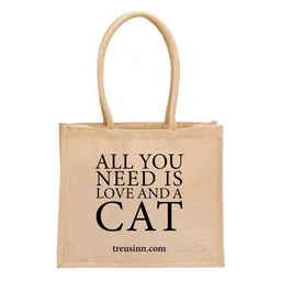 Treusinn Treusinn Eco Shopper "All you need is love...and a cat" / 100% Jutegewebe – Produktbild 1 von 1