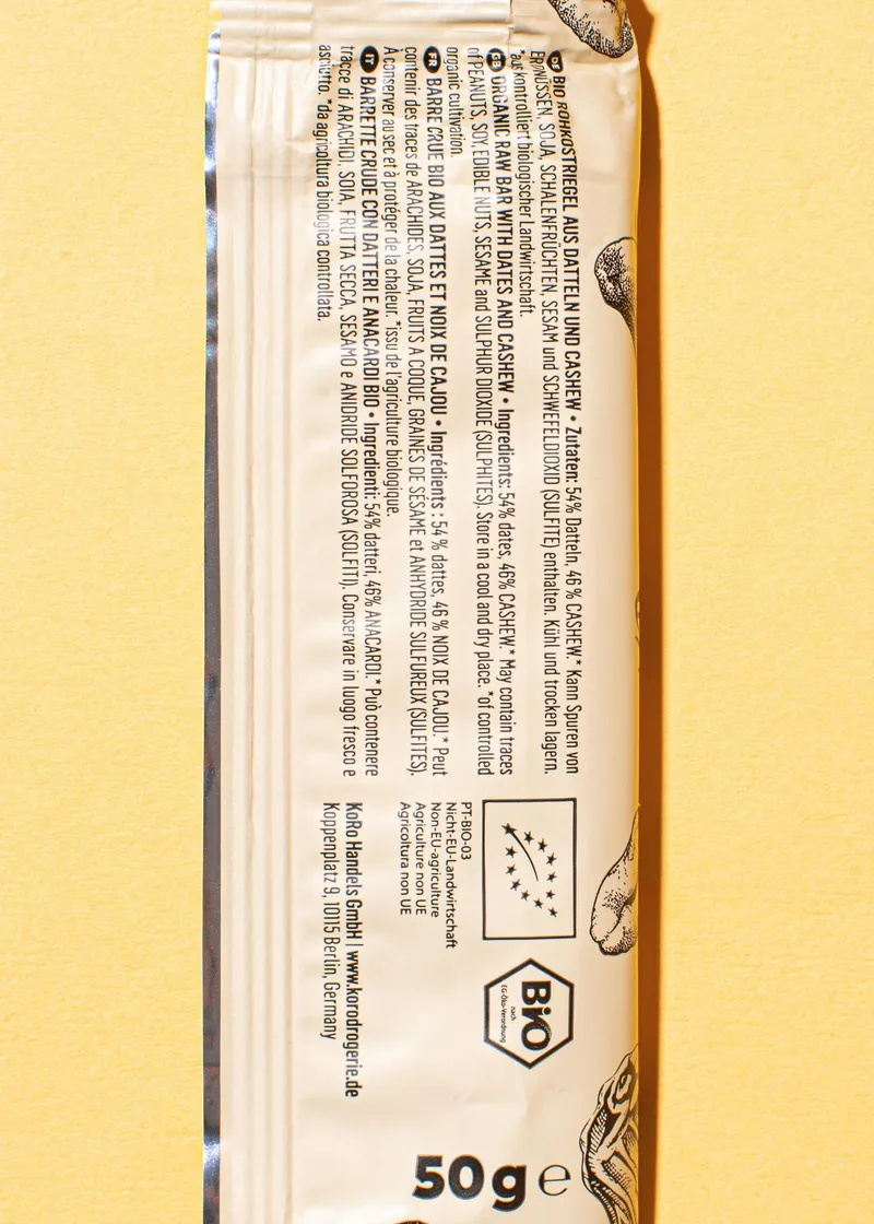 KoRo Bio Rohkostriegel Cashew 50 g – Produktbild 3 von 5