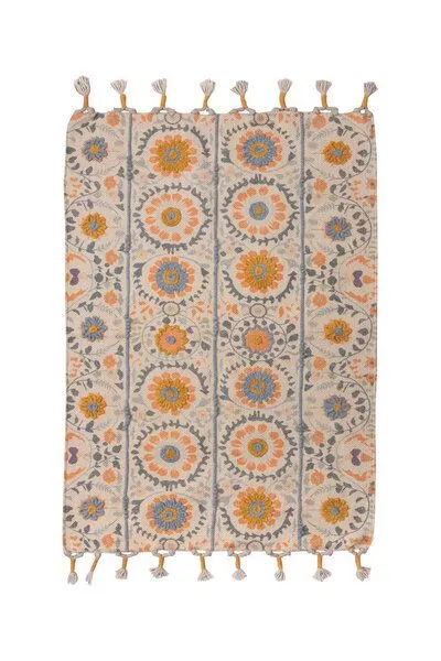 Tranquillo Tranquillo Teppich BOTANIC ORNAAUREA – Baumwolle, 90 x 60 cm, Gelb, – Produktbild 3 von 4