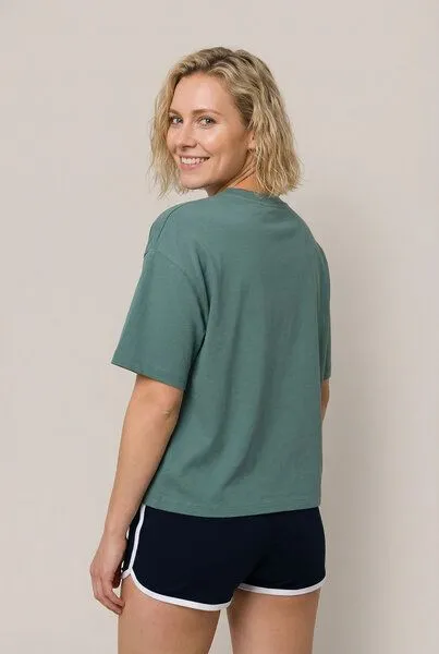 THE FACE OF ELEMENTS The Face of Elements Bold - Relaxed Boxy Fit T-Shirt aus Bio-Baumwolle, Green bay (grün), – Produktbild 3 von 3