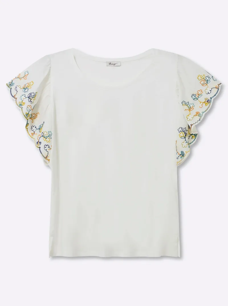sheego Shirt ecru-royalblau, Ecru-royalblau, – Produktbild 1 von 2