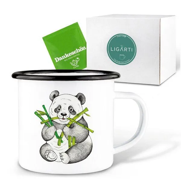 LIGARTI Emaille Tasse – Pedro – LIGARTI Tiermanufaktur – Produktbild 3 von 4