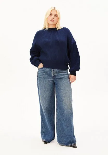 ARMEDANGELS ARMEDANGELS VANISÉ RIB Damen Strickpullover aus 100% Bio-Baumwolle, Tinted navy-light tinted navy, – Produktbild 4 von 4