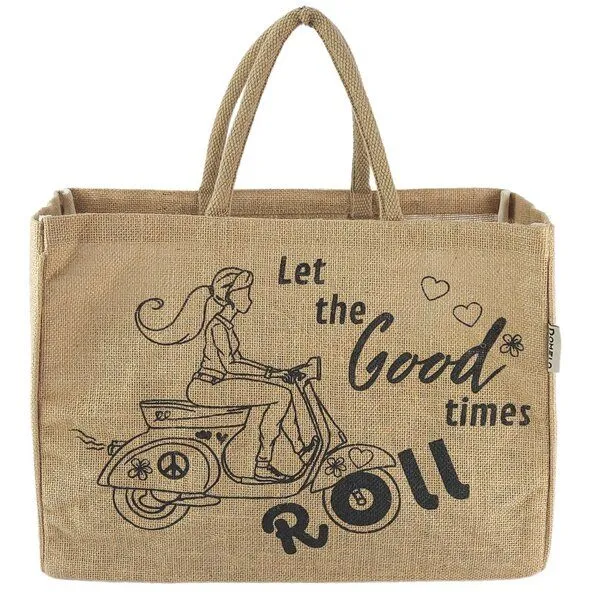 Domelo Domelo große Jute Einkaufskorb, Vegane Einkaufstasche nachhaltige Handtasche/ Shopper – Produktbild 5 von 8