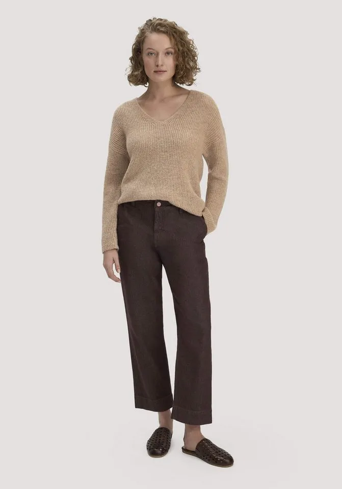 hessnatur hessnatur Strickpullover aus reinem Alpaka (1-tlg), Braun, – Produktbild 4 von 5