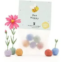 Die Stadtgärtner Die Stadtgärtner 5 bunte Blumenmurmeln mit Wildblumensaatgut im Tütchen | Positives Geschenk, Geburtstage & Aufmunterung – Produktbild 1 von 1
