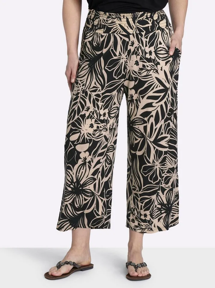 sheego sheego Strandkleid Culotte normal, Schwarz, – Produktbild 1 von 5