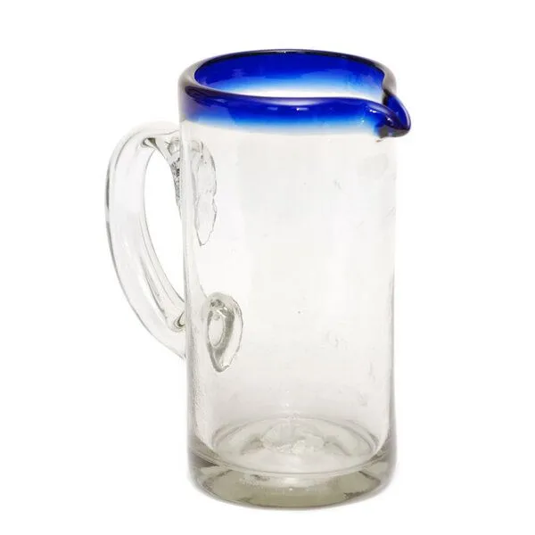GLOBO Fair Trade GLOBO Fair Trade Krug Limonada aus Recyclingglas, mundgeblasen, Blau, – Produktbild 3 von 3