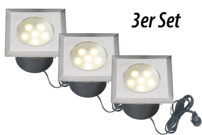 woodstore24 Komplettset Einbauleuchte XENIA - 3er Set = 3x Xenia + Hauptkabel 10 m +Trafo – Produktbild 1 von 1