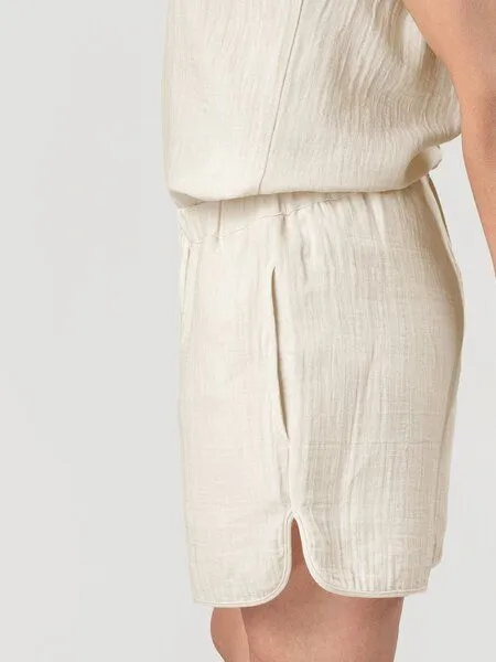 erlich textil erlich textil Fiona lange Mousseline Hose aus Bio-Baumwolle, made in Europe, Wollweiß, – Produktbild 4 von 7