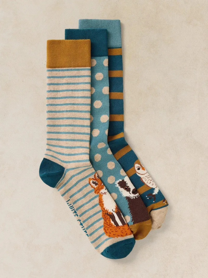 White Stuff 3er-Pack Socken Wald - 41-43, Natur multi, – Produktbild 1 von 2