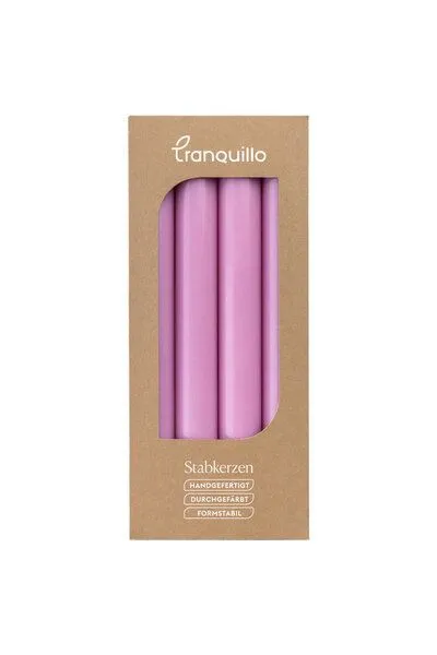 Tranquillo Handgearbeitete Stabkerzen GLUMI pink 4er-Set, 20 cm - rosa – Produktbild 5 von 5
