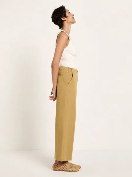 LANIUS LANIUS Verkürzte Hose (OCS) aus Bio-Baumwolle und Leinen, Khaki, – Produktbild 2 von 4