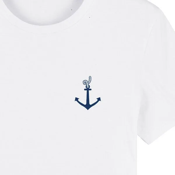 Spangeltangel Spangeltangel T-Shirt "Anker", Männershirt, Herrenshirt, bedruckt, T-Shirt, Biobaumwolle, Weiß, – Produktbild 2 von 4