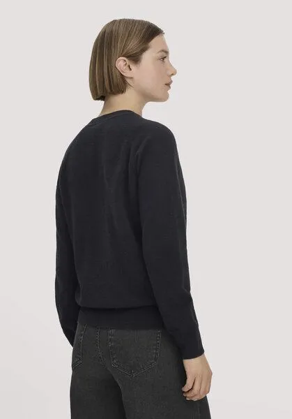 hessnatur hessnatur Strick Pullover Relaxed aus Cashmere mit Recycling-Anteil, Schwarz, – Produktbild 2 von 4