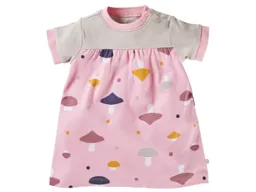 HANS NATUR Baby Kleid Kurzarm Bio-Baumwolle Pilzparty rosa Gr.62/68 – Produktbild 1 von 1