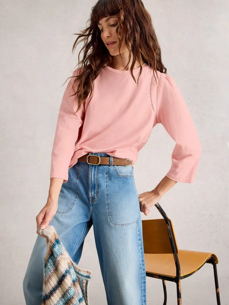 White Stuff Top Lucy - 50, Dunkles rosa, – Produktbild 3 von 4