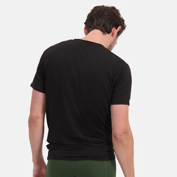 Bamboo Basics Bamboo Basics Rundhals T-Shirt RUBEN aus Bambusviskose / Biobaumwolle (2er Pack), Schwarz, – Produktbild 3 von 4