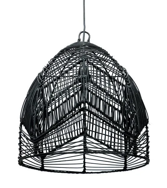 Bazar Bizar Bazar Bizar The Bala Pendelleuchte aus natürlichem Rattan, Schwarz, – Produktbild 2 von 3
