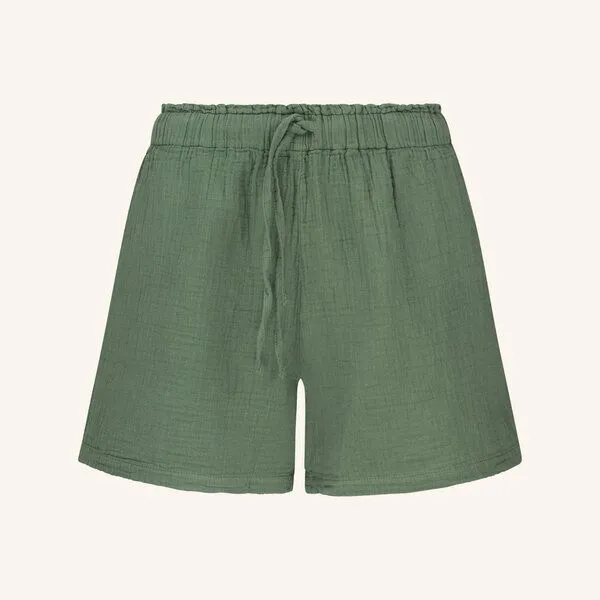 NORDLICHT NORDLICHT Musselin Shorts aus 100% Bio-Baumwolle LEJA, Grün, – Produktbild 2 von 4