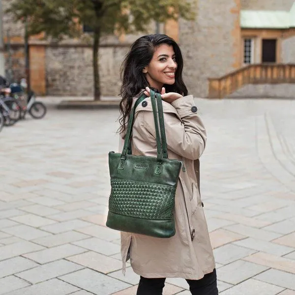 manbefair manbefair Shopper Göteborg Leder, Grün, – Produktbild 2 von 4