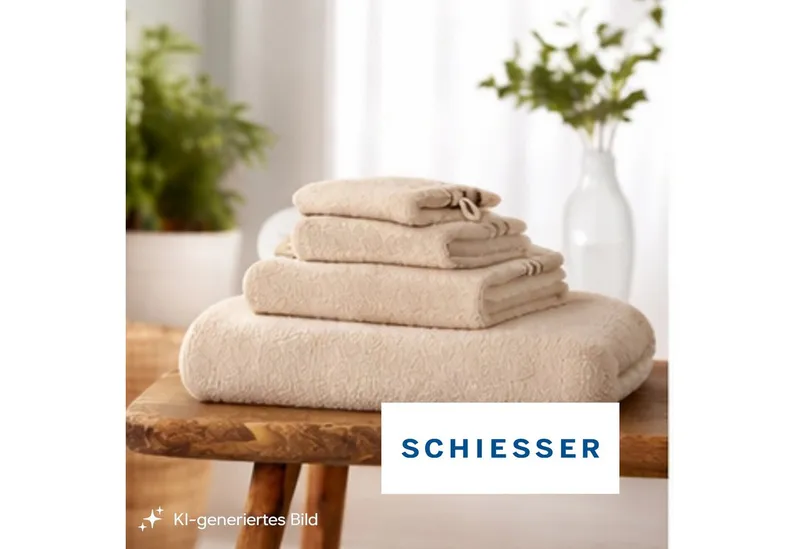 Schiesser Schiesser Handtücher Skyline Color aus 100 % Baumwolle mit eleganter Streifenbordüre, Frottier (Set, 4-St), OEKO-TEX® MADE IN GREEN, Beige, – Produktbild 4 von 6