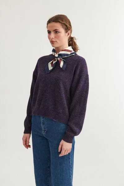Basic Apparel Basic Apparel Lily Wollpulli, Rot-blau meliert, – Produktbild 2 von 4