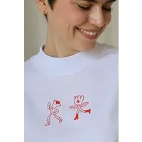 Kultgut Kultgut Artdesign- Biofair- Flausch-Shirt im Boxistyle / HEY Summer!, Weiß, – Produktbild 1 von 1
