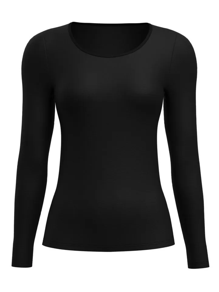 CALIDA CALIDA Unterziehshirt True Confidence Damen (1-St) fein, geschmeidig und temperaturausgleichend, aus Wolle und Seide, Schwarz, – Produktbild 1 von 5