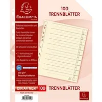 Exacompta 100 Exacompta Trennblätter aus Recyclingkarton, elfenbein, DIN A4 – Produktbild 1 von 1