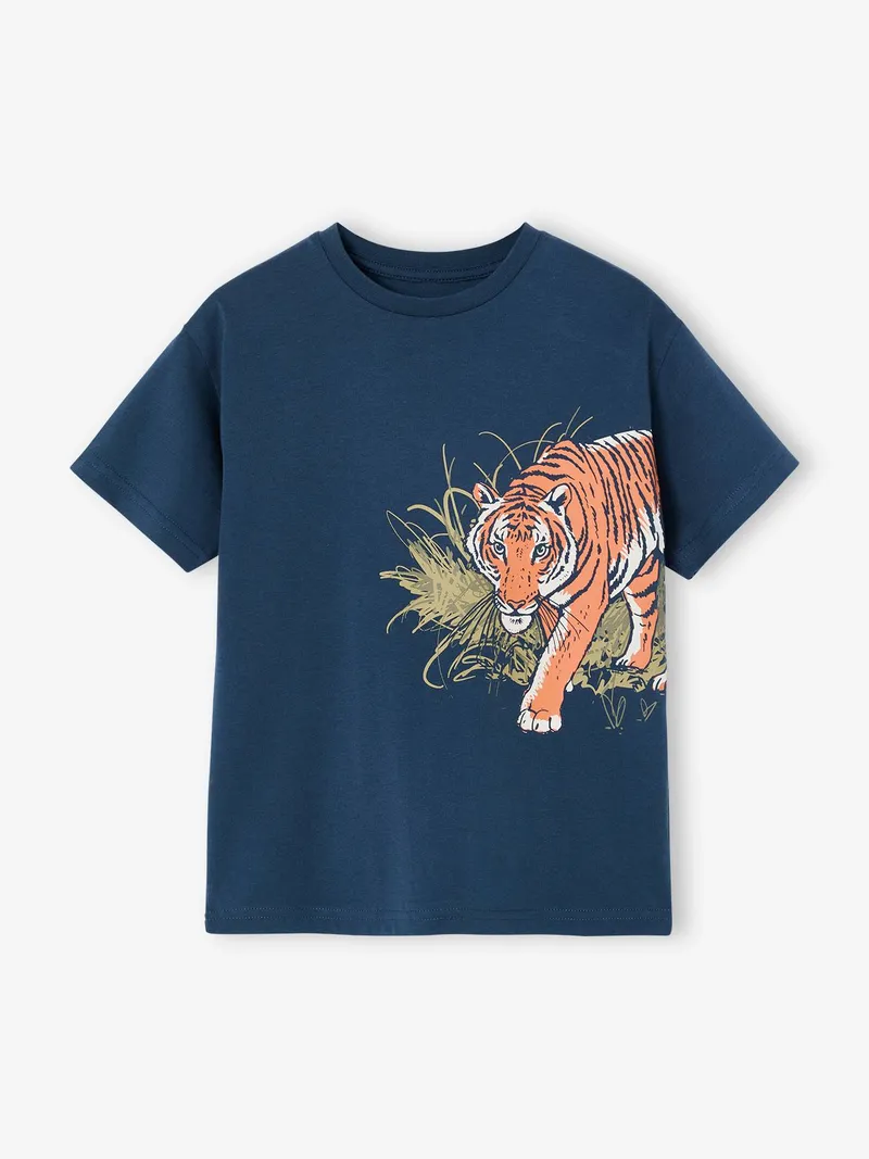 Vertbaudet T-Shirt mit XL-Tierprint Jungen, Aquamarine, – Produktbild 1 von 3