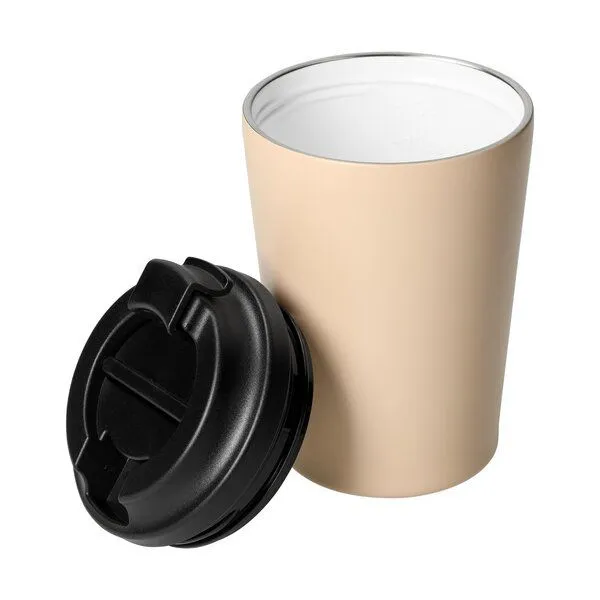 elasto elasto Keramikbeschichteter Kaffeebecher 360 ml aus Edelstahl, Beige, – Produktbild 1 von 5