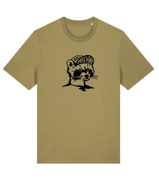 päfjes päfjes Waschbär die Maschine Fahrrad Gravel - Unisex Männer Bio Unifarben T-Shirt, Faded olive (grün), – Produktbild 1 von 4