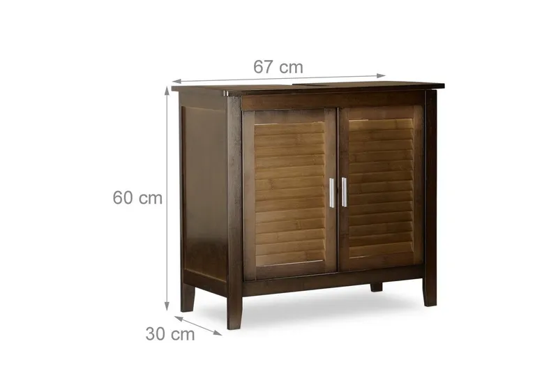 RELAXDAYS RELAXDAYS Waschbeckenunterschrank braun LAMELL (1-St), Braun, – Produktbild 4 von 5
