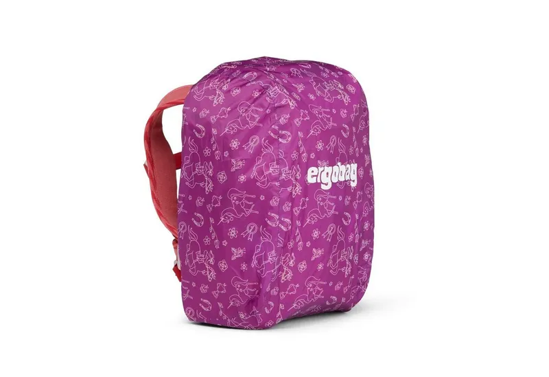 Ergobag Ergobag Schulranzen Regencape MINI, Pferde Lila (1 Stück), Regenhülle, reflektiert, NUR für Kinderrucksack, Lila, – Produktbild 3 von 3