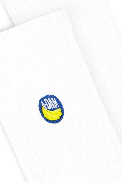A-Dam A-Dam Weiße Sport-Socken Crew Banana Sticker, Unisex, – Produktbild 3 von 4