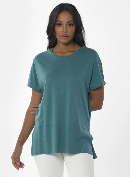 ORGANICATION ORGANICATION T-shirt aus Tencel Lyocell und Bio-Baumwolle, Grün(petrol green), – Produktbild 1 von 4