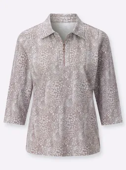 Witt Poloshirt taupe-weiß-bedruckt – Produktbild 1 von 1
