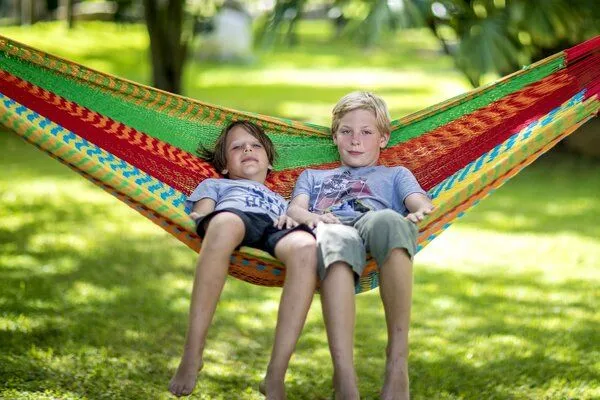 MacaMex MacaMex Mexikanische Netzhängematte Mammut extra dicke Schnüre aus Baumwolle, Multicolor (bunt), – Produktbild 4 von 4