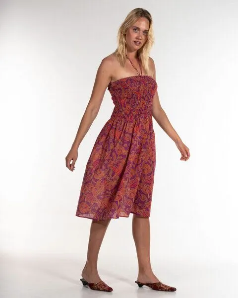 Alma & Lovis Alma & Lovis 2 in 1: Print-Kleid und -Rock aus Bio-Baumwoll-Batist | Phoenix Skirt Dress, Viola (pink-lila), – Produktbild 3 von 4