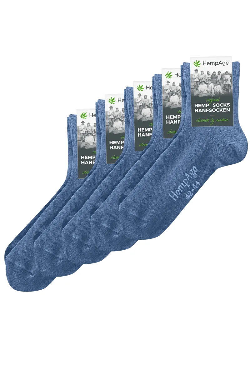 HempAge Hempage Herren vegan 5er-Pack Socken Classic Blueberry, Blau, – Produktbild 1 von 1
