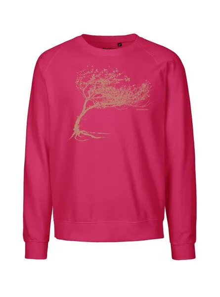 Peaces.bio - handbedruckte Biomode Peaces.bio - handbedruckte Biomode Bio Damen-Sweatshirt Loose Fit Windy Tree, Pink, – Produktbild 1 von 2