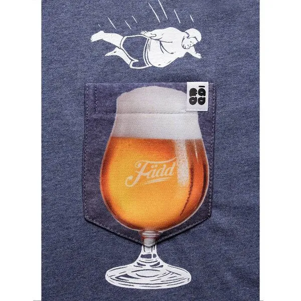 FÄDD FÄDD Herren T-Shirt Rundhals aus Bio-Baumwolle "BIER BT", Dunkelblau meliert (blau), – Produktbild 2 von 4