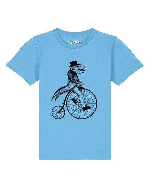 watabout.kids watabout.kids T-Shirt Kinder T-Rex auf Fahrrad, Aqua blue, – Produktbild 1 von 2