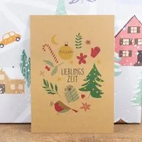 Bow & Hummingbird Bow & Hummingbird Postkarte Lieblingszeit, wahlweise mit Briefumschlag – Produktbild 1 von 2